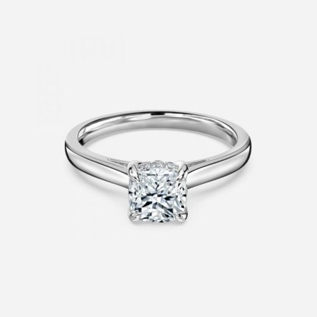 Hazal Cushion Hidden Halo Engagement Ring