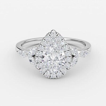 Francis Pear Halo Engagement Ring