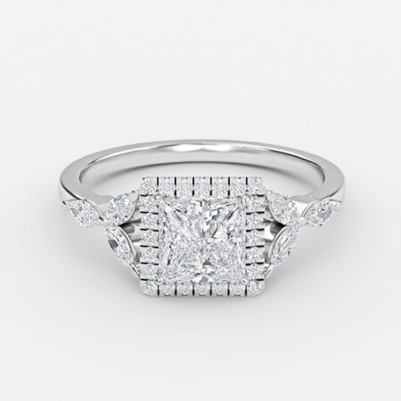 Francis Princess Halo Engagement Ring