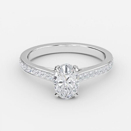 Mithrial Oval Hidden Halo Engagement Ring