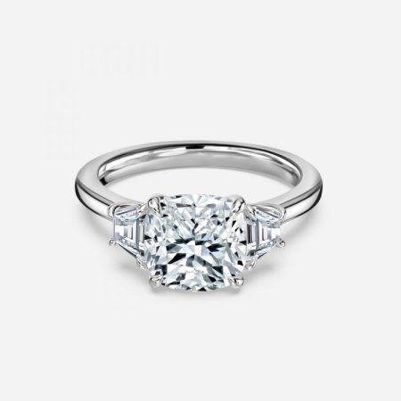 Ilene Cushion Three Stone Engagement Ring