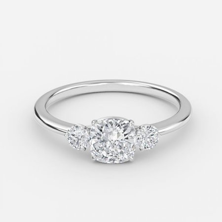 Jemima Cushion Three Stone Engagement Ring