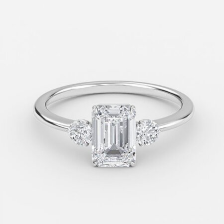 Jemima Emerald Three Stone Engagement Ring