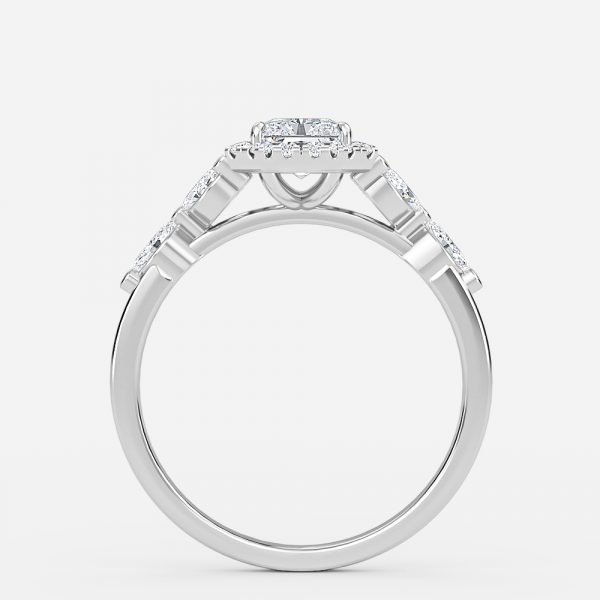 halo radiant cut diamond ring
