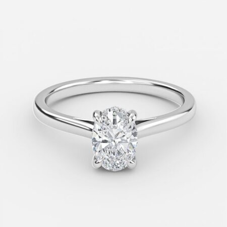 Hazal Oval Hidden Halo Engagement Ring