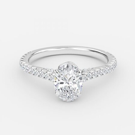 Charles Oval Hidden Halo Engagement Ring