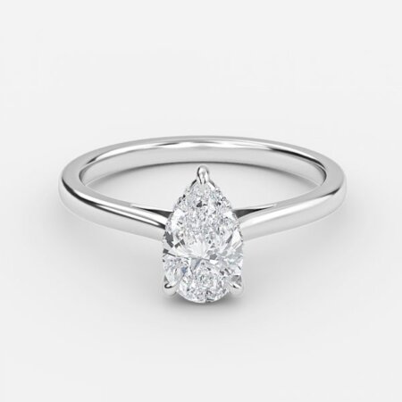 Hazal Pear Hidden Halo Engagement Ring