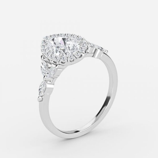 pear lab grown diamonds halo engagement ring