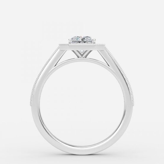 radiant cut halo diamond rings