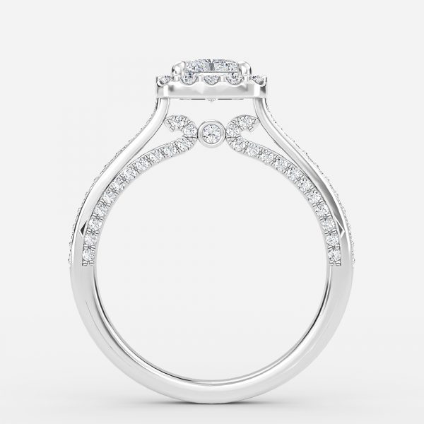 radiant diamond halo rings