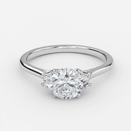 Ilene Round Three Stone Engagement Ring