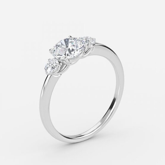 Trinity Round Three Stone Engagement Ring - Loose Grown Diamond