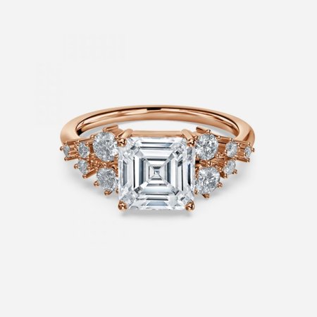 Jessica Asscher Cluster Engagement Ring