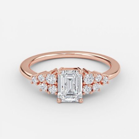 Jessica Emerald Cluster Engagement Ring