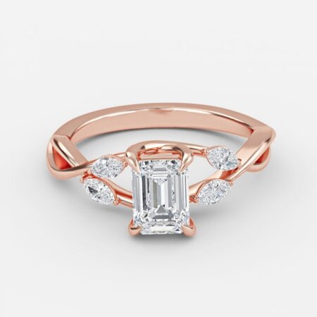 Aurora Emerald Unique Engagement Ring