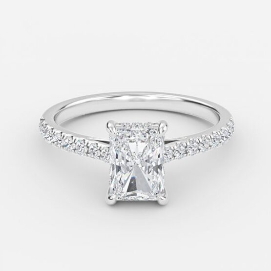 white gold radiant diamond engagement ring