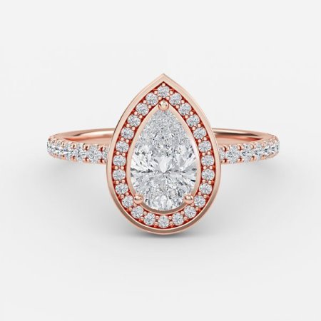Jennifer Pear Halo Engagement Ring