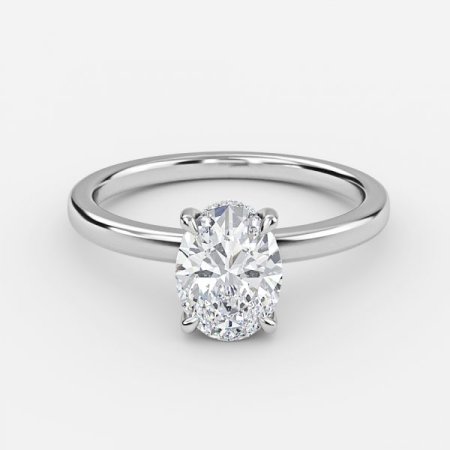 Essian Oval Hidden Halo Engagement Ring