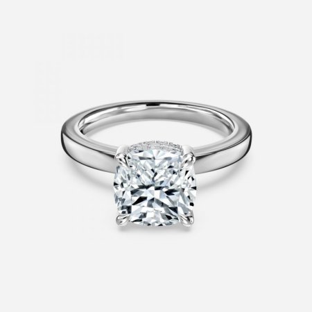 Essian Cushion Hidden Halo Engagement Ring