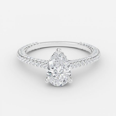 Iona Pear Hidden Halo Engagement Ring