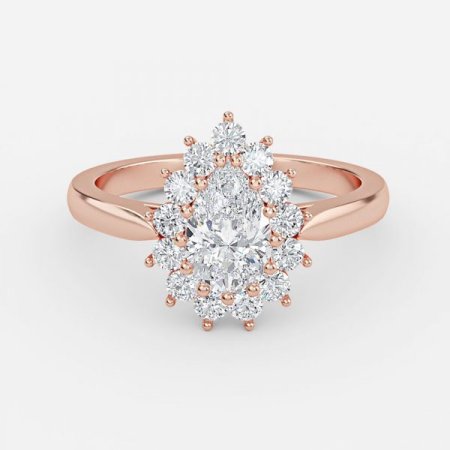 Rohini Pear Cluster Engagement Ring