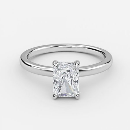 Essian Radiant Hidden Halo Engagement Ring