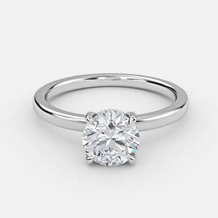 Essian Round Hidden Halo Engagement Ring