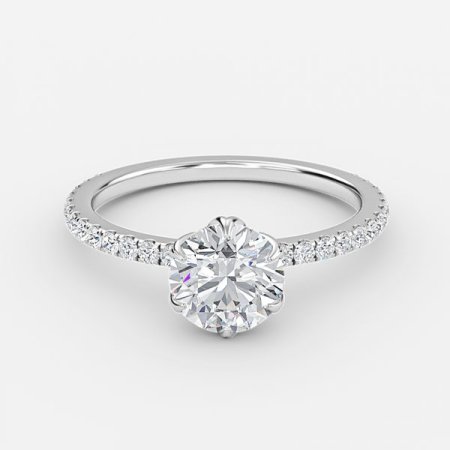 Everest Round Dainty Engagement Ring