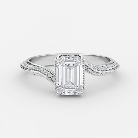 Aria Emerald Hidden Halo Engagement Ring