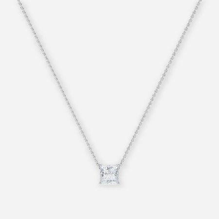 Princess Lab Diamond Solitaire Pendant