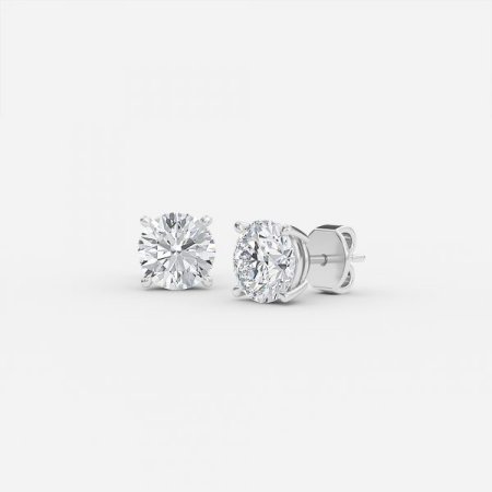 Round Lab Diamond Stud Earrings