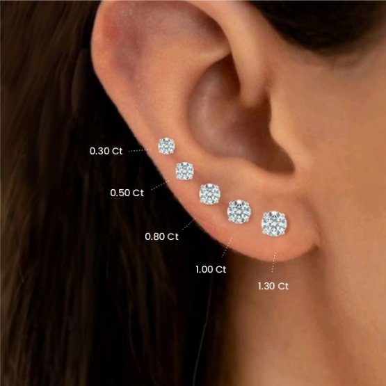 Half carat diamond stud earrings for sale deals