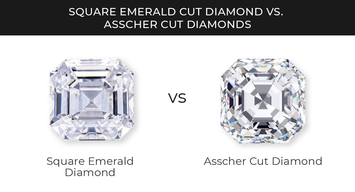 Square Emerald cut vs Asscher cut diamond