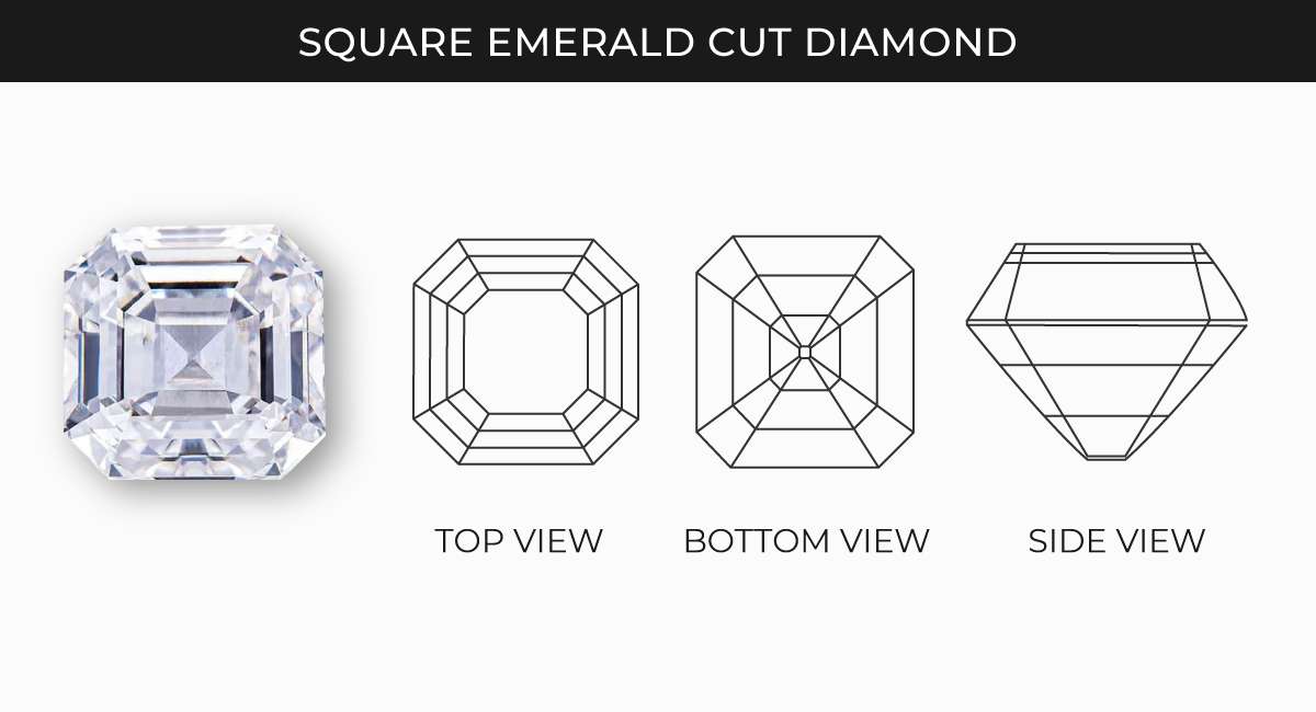 Square emerald cut diamond