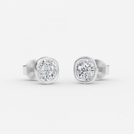 Cushion Lab Diamond Bezel Earrings