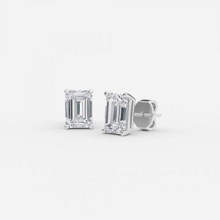 Emerald Lab Diamond Stud Earrings