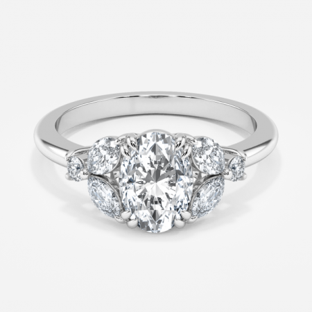 Yasmin Oval Three Stone Engagement Ring