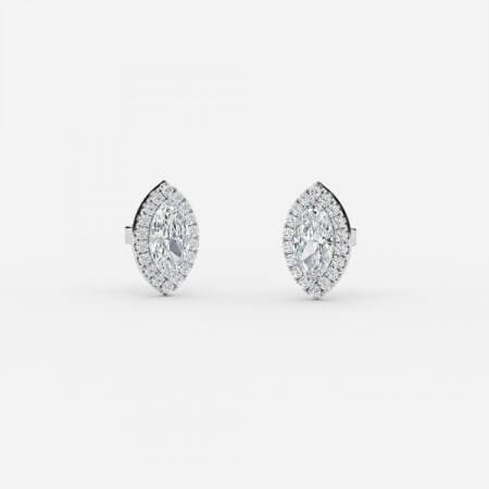 Marquise Lab Grown Diamond Halo Earrings