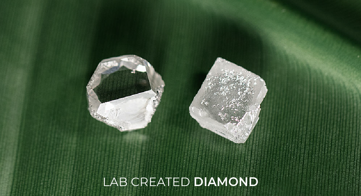 lab created rough diamond