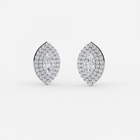 Marquise Lab Grown Diamond Double Halo Earrings