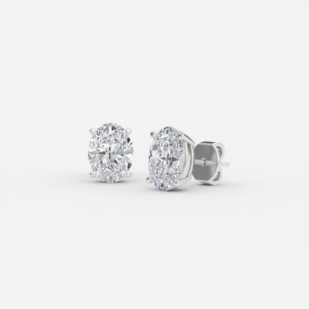 Oval Lab Diamond Stud Earrings