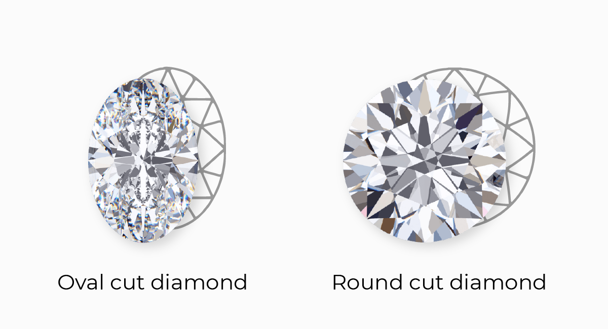 oval vs round lab grown diamond