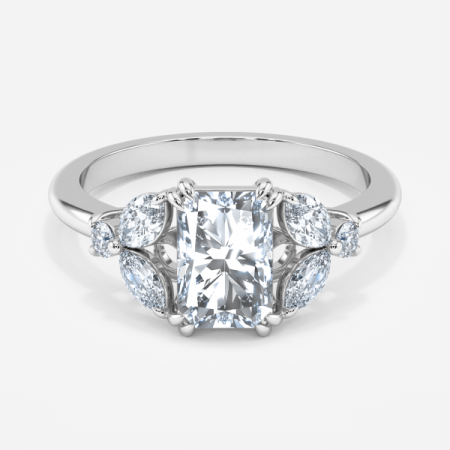 Victoria Radiant Three Stone Engagement Ring
