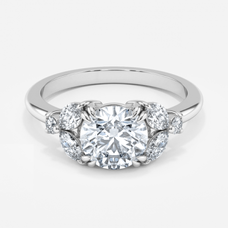 Yasmin Round Three Stone Engagement Ring