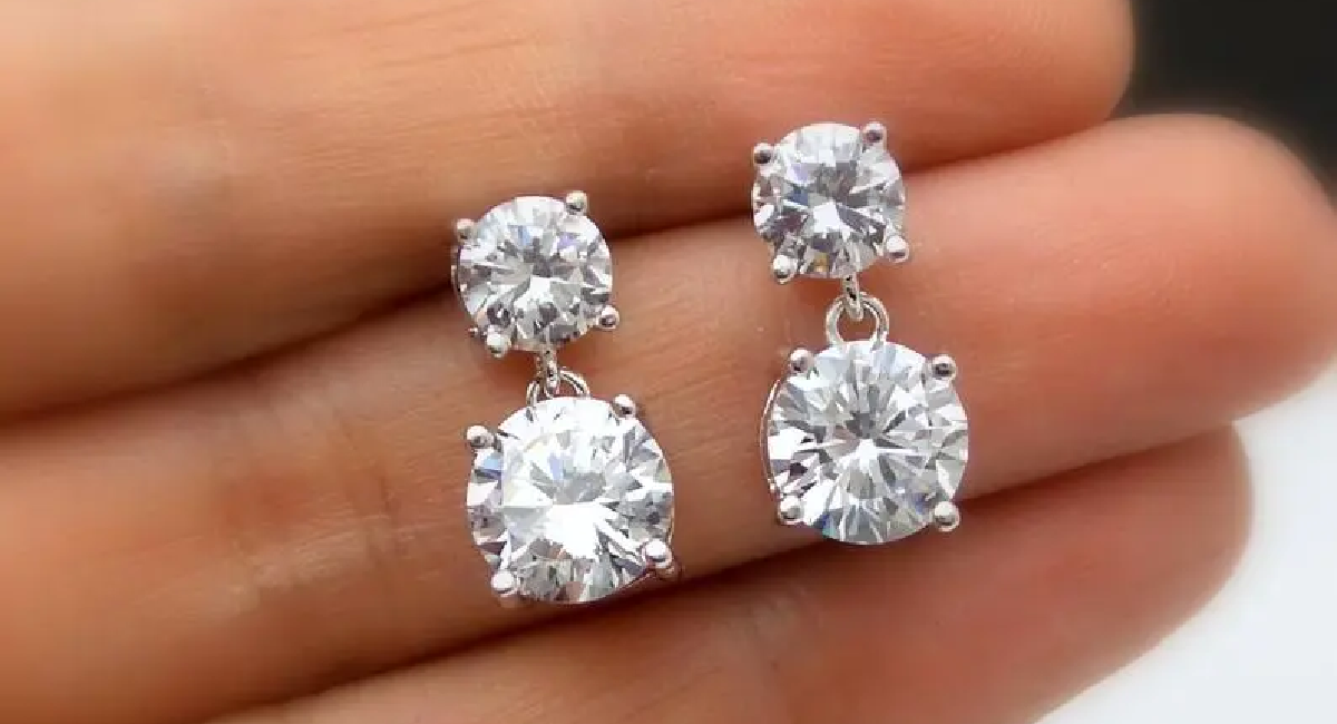 two stone lab grown diamond earrings