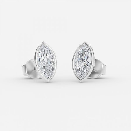 Marquise Lab Diamond Bezel Earrings