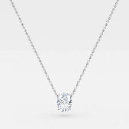 Oval Lab Diamond Solitaire Pendant