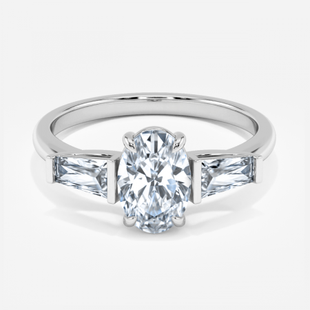 Geraldine Oval Three Stone Engagement Ring
