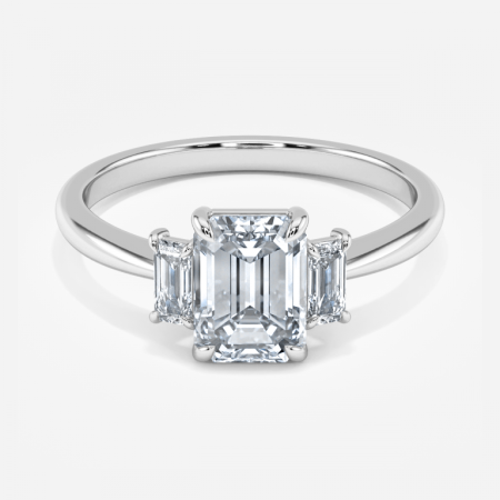 Kylie Emerald Three Stone Engagement Ring