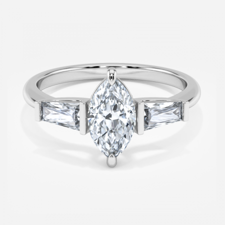 Geraldine Marquise Three Stone Engagement Ring